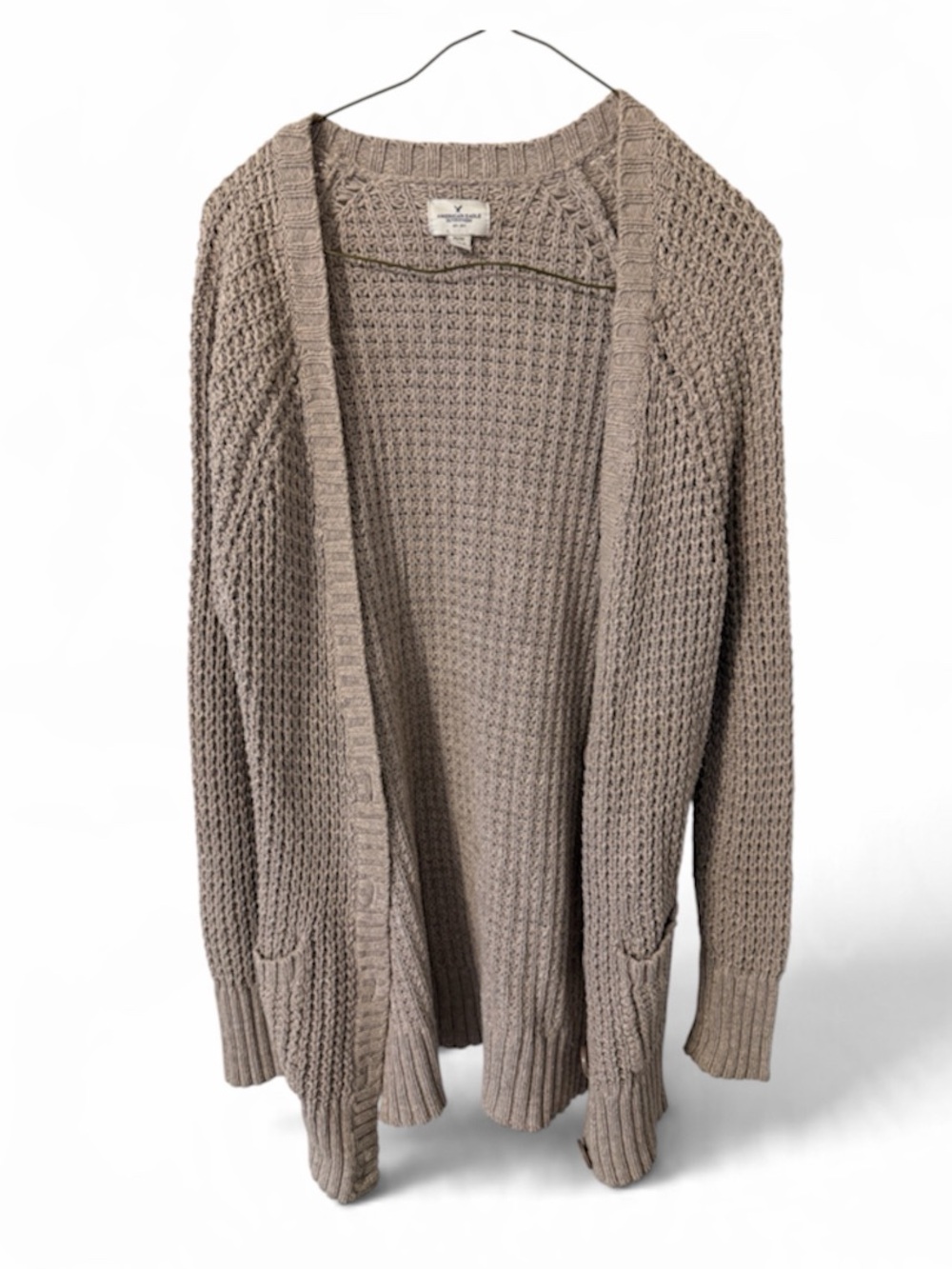 American Eagle Outfitters Chunky Knit Cardigan in Brown Size Medium